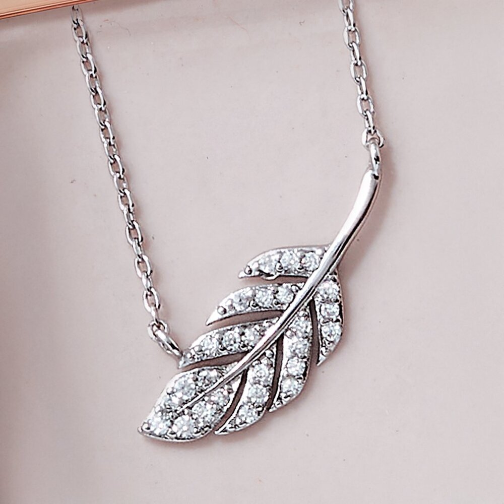 Feather Leaf Necklace, Charmed Aroma Fall Nature Necklace Collection